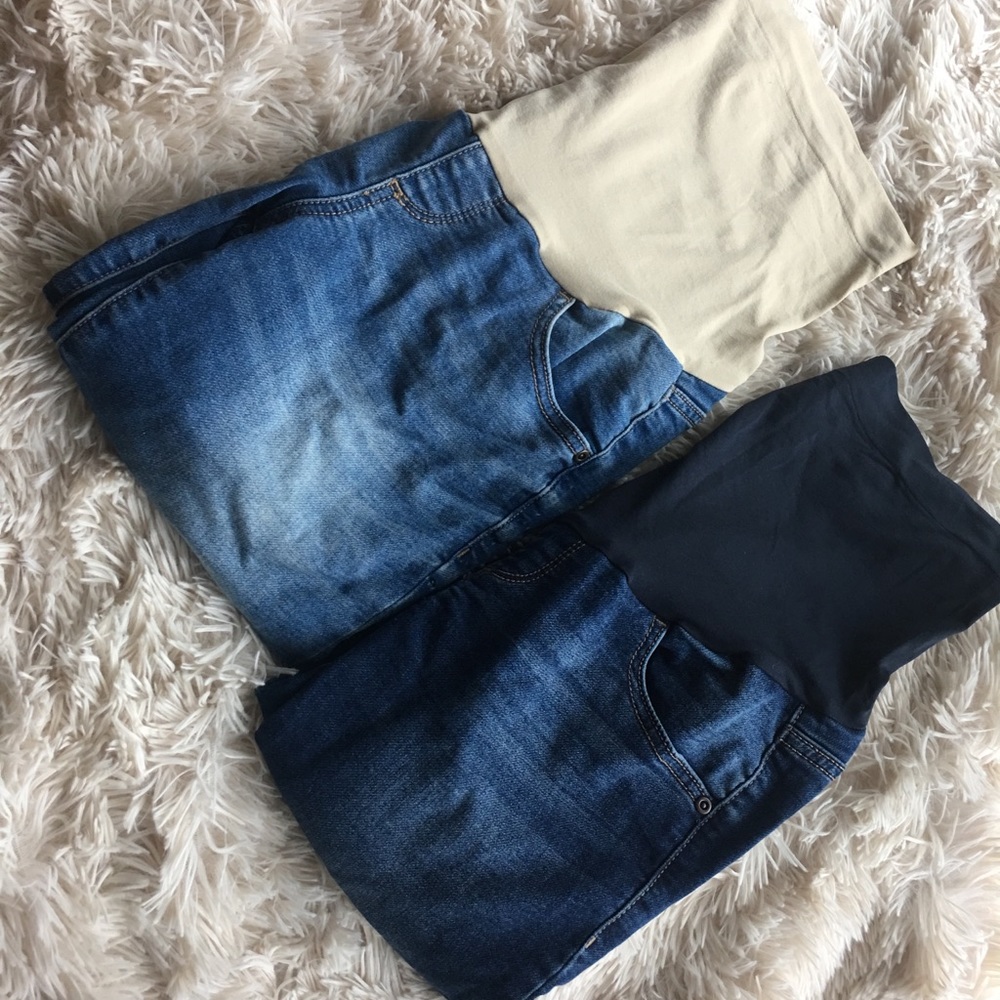 Two pair skinny jeans/ stretchy maternity pants